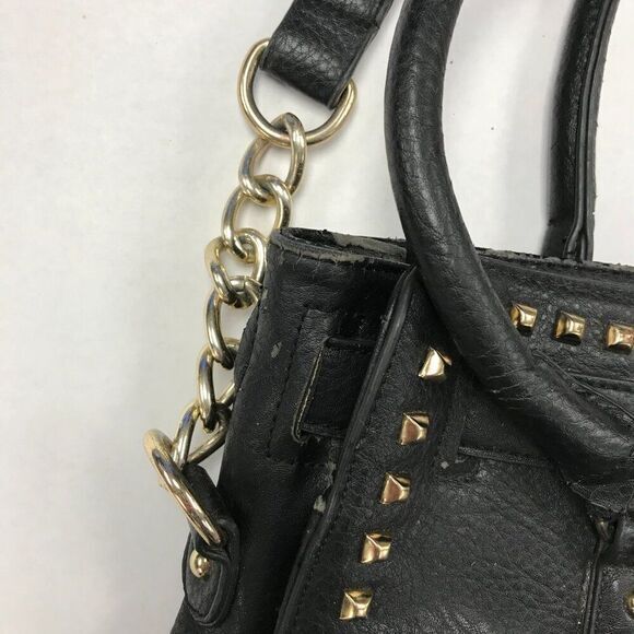 Over Sized Goth‎ Black Leather Purse With War Wounds - Picture 8 of 11